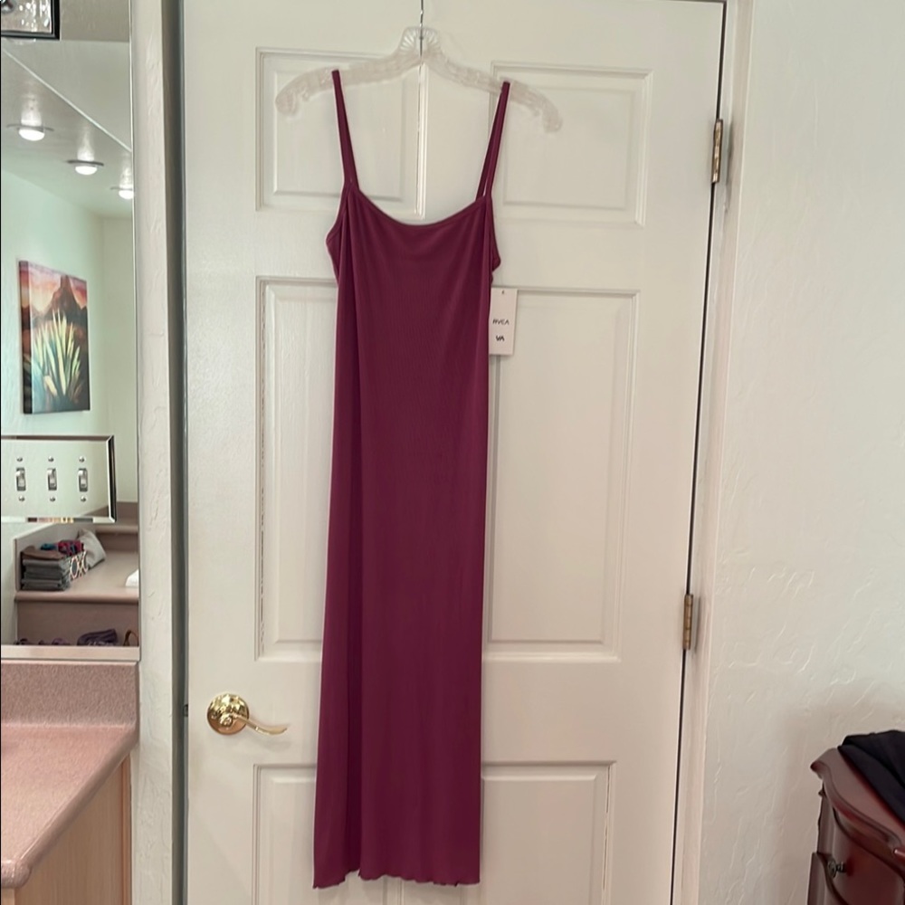 RVCA Burgundy Midi Slip Dress